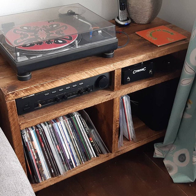 Grynberg - Vinyl Storage Cabinet with Amp Shelf