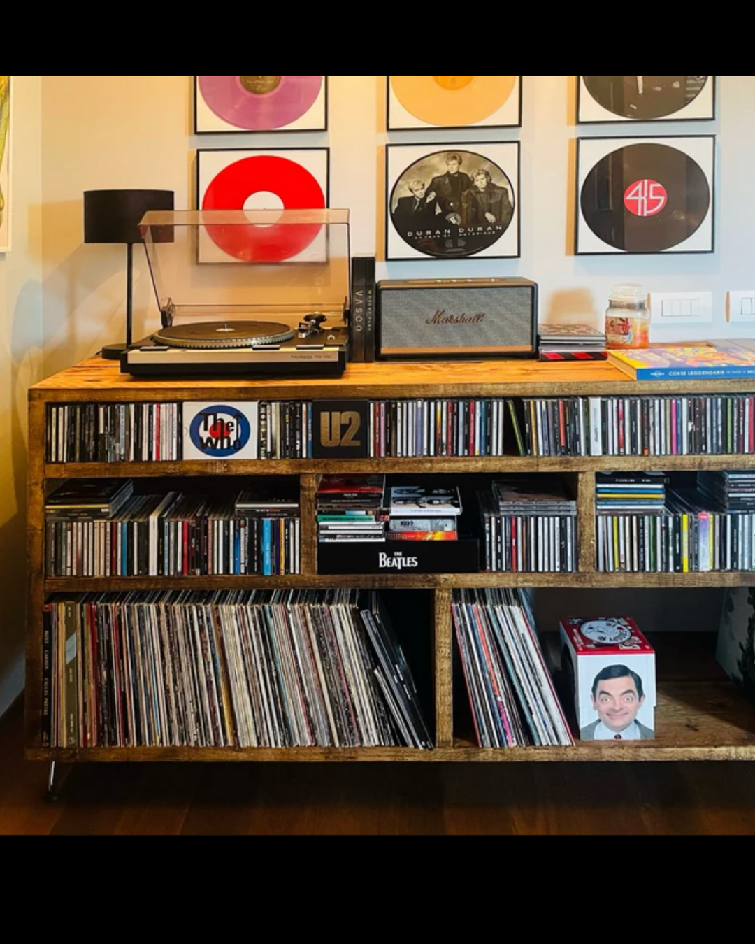 Glaufen – Three-Tier Record Storage Cabinet for LPs, 7"s, and CDs