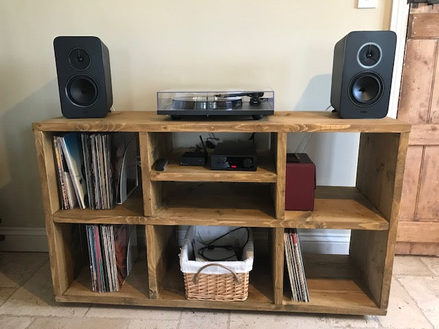 Krodel – Two-Tier DJ Vinyl Storage Cabinet with Amp Shelf