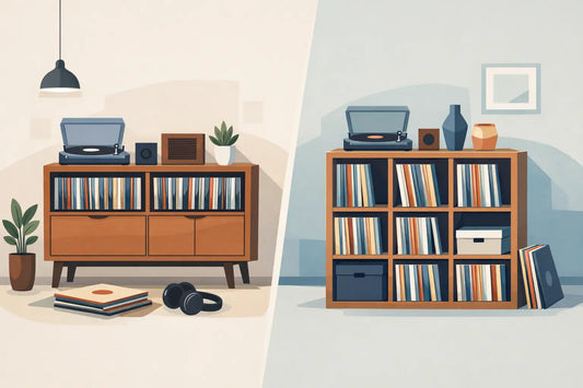 Vinyl Cabinet vs Cube Shelving