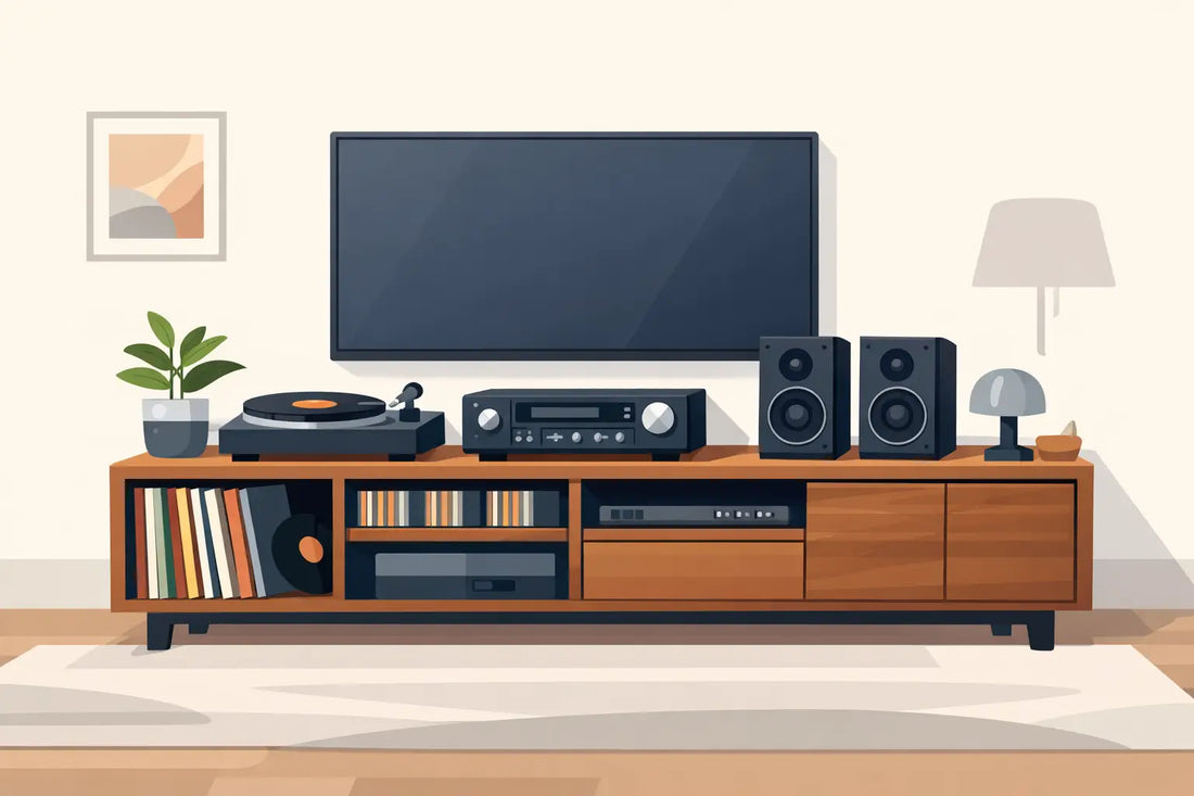 Media Lowboard for Records, Hi-Fi and TV