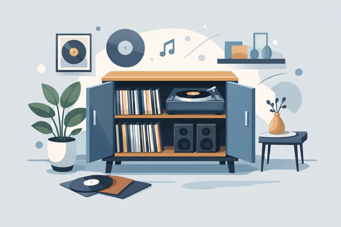 Record Storage Cabinets with Doors