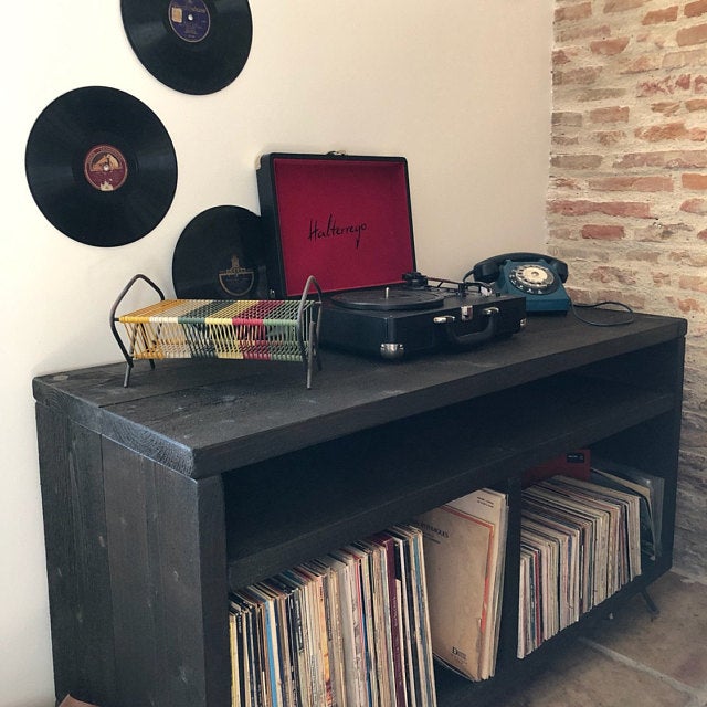 Grynberg - Vinyl Storage Cabinet with Amp Shelf