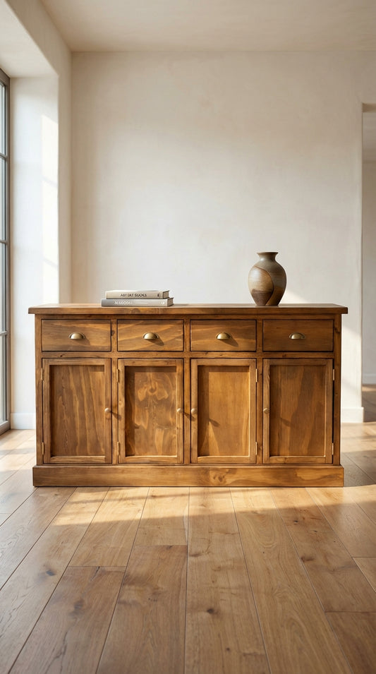 Zurnett Farmhouse Sideboard – Pictured Golden Oak Finish 160cm