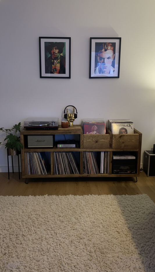 Falknor - Vinyl Storage Cabinet with Two Browsing Boxes