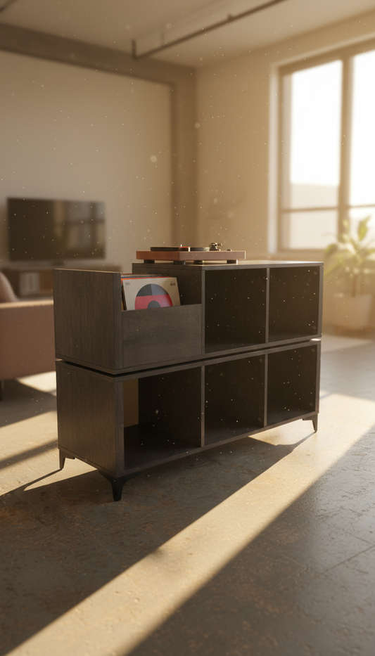 Arbend - Vinyl Record Storage Cabinet with Browsing Box