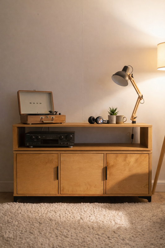 Broven - Cabinet with Doors and Hi-Fi Shelf
