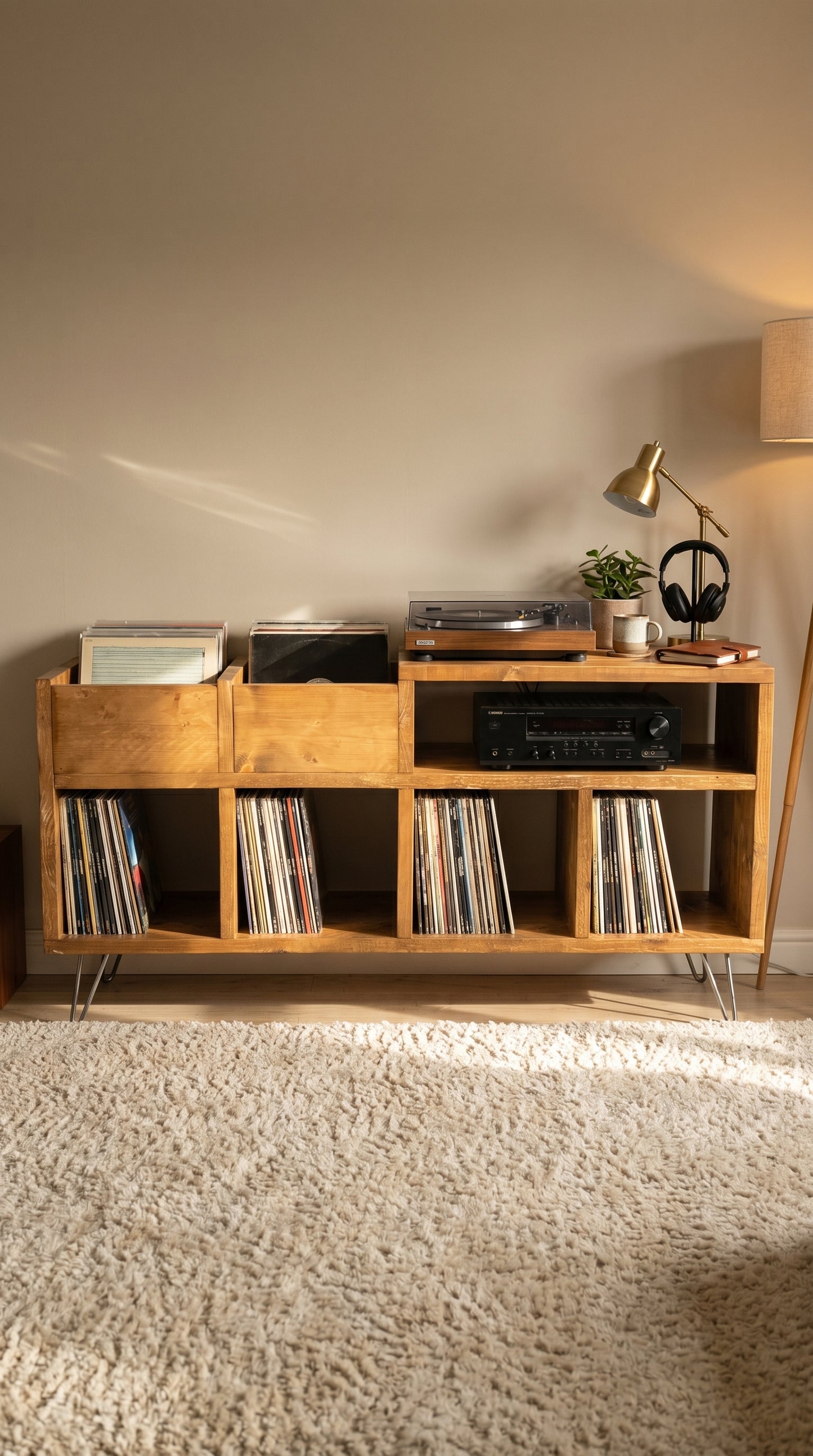 Falknor - Vinyl Storage Cabinet with Two Browsing Boxes