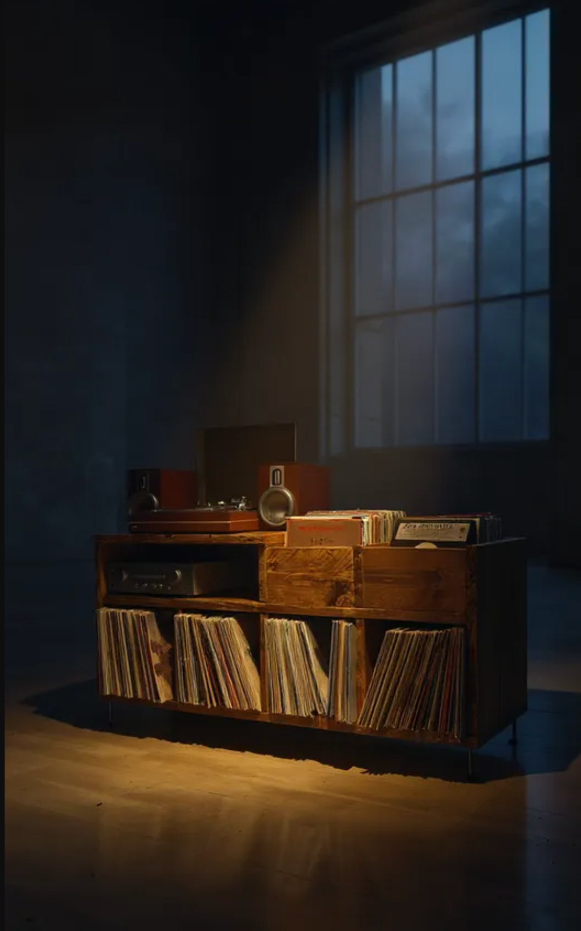 Falknor - Vinyl Storage Cabinet with Two Browsing Boxes