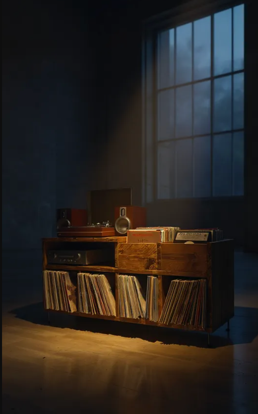 Falknor - Vinyl Storage Cabinet with Two Browsing Boxes