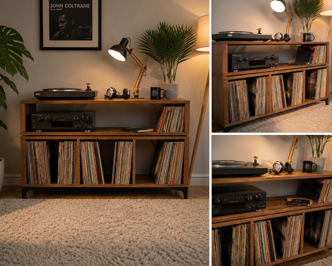 Holskar - Vinyl Storage Cabinet with CD Shelf