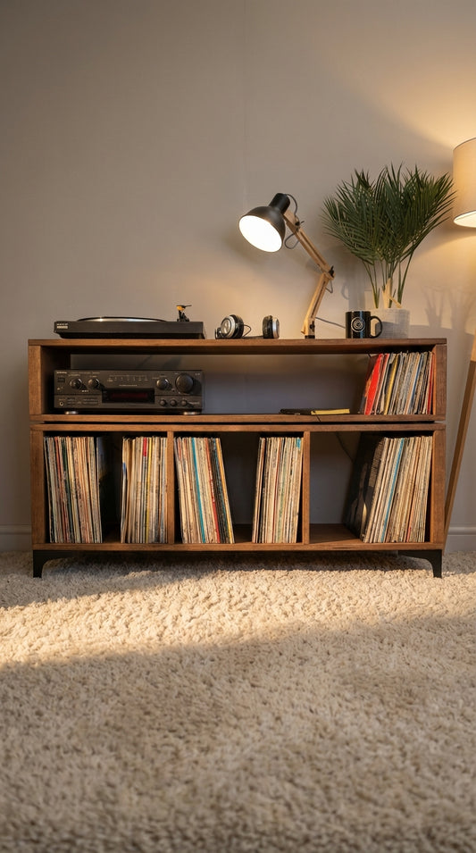 Holskar - Vinyl Storage Cabinet with CD Shelf