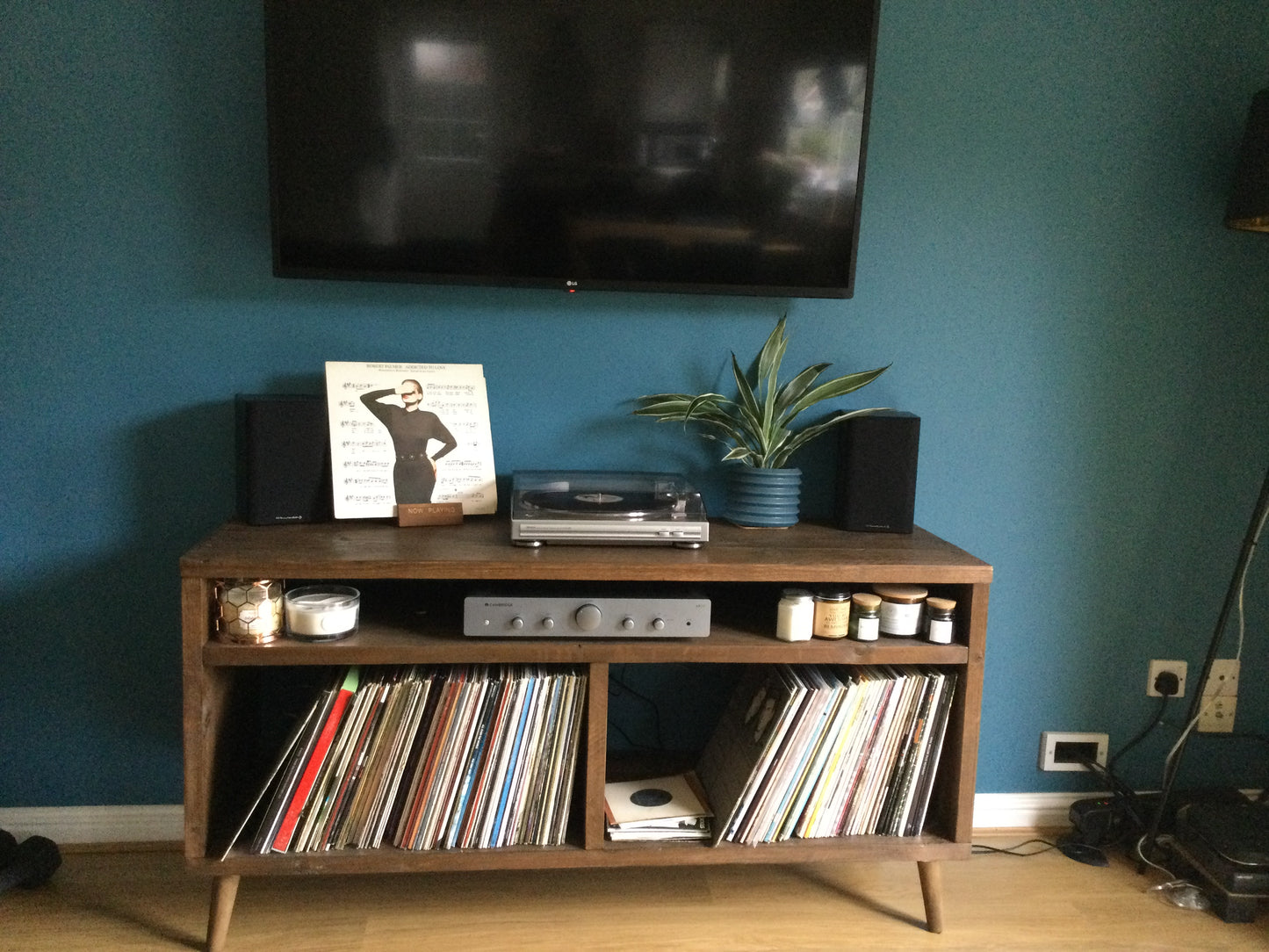 Grynberg - Vinyl Storage Cabinet with Amp Shelf