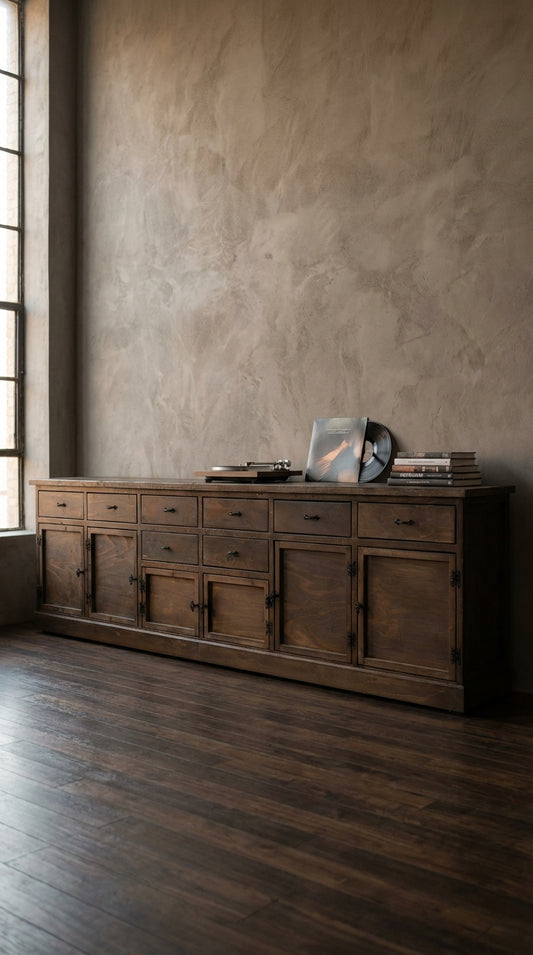 Rauffen Farmhouse Sideboard – Pictured Mahogany Finish