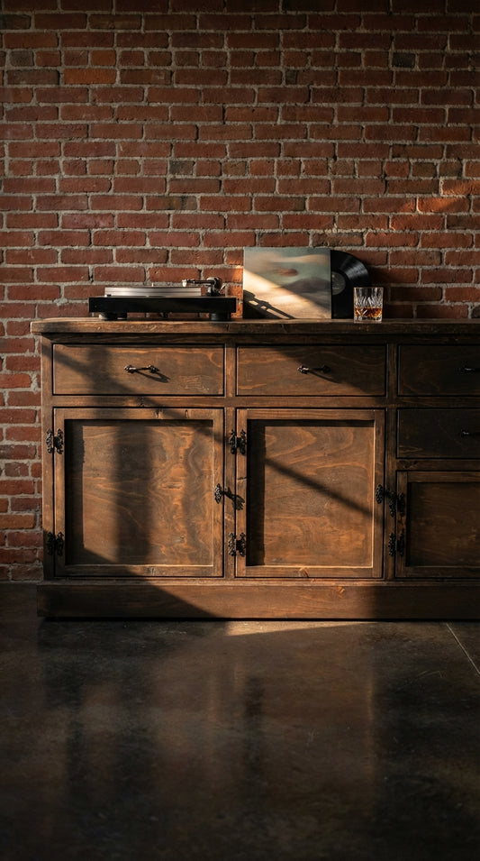 Rauffen Farmhouse Sideboard – Pictured Mahogany Finish