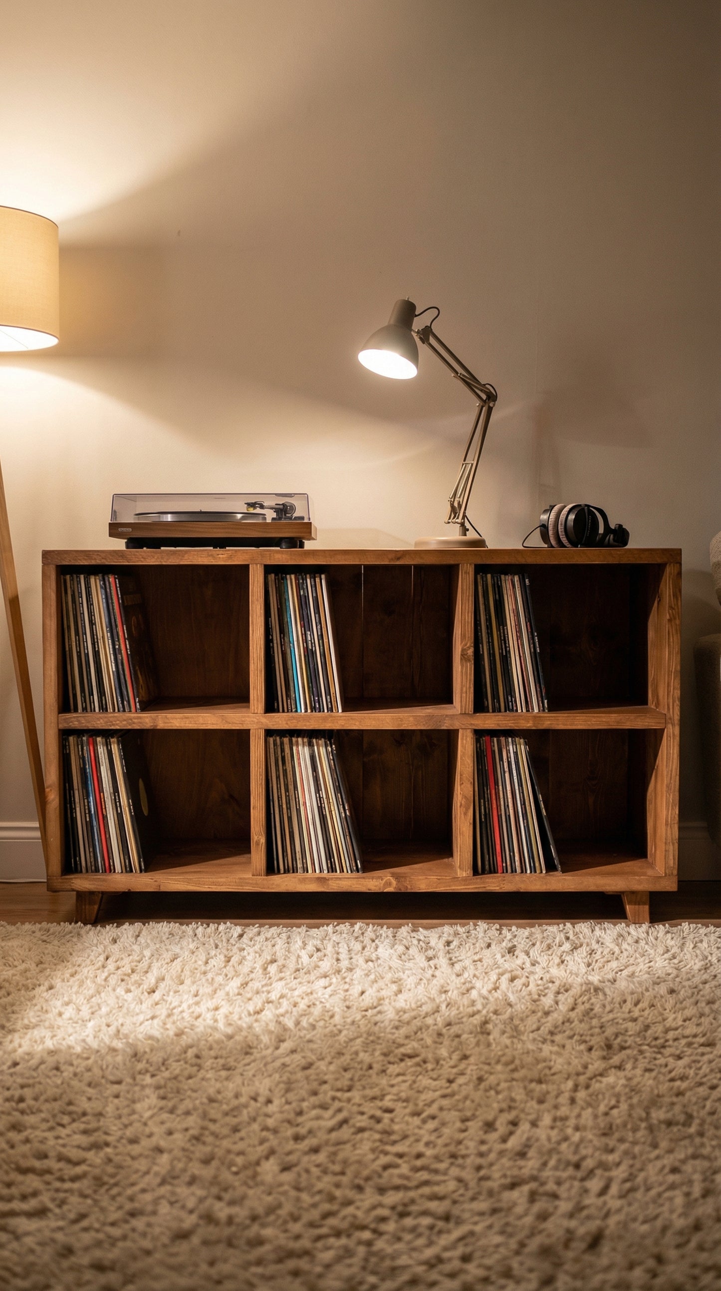 Varnel – Two-Tier Vinyl Storage Cabinet / Record Player Stand