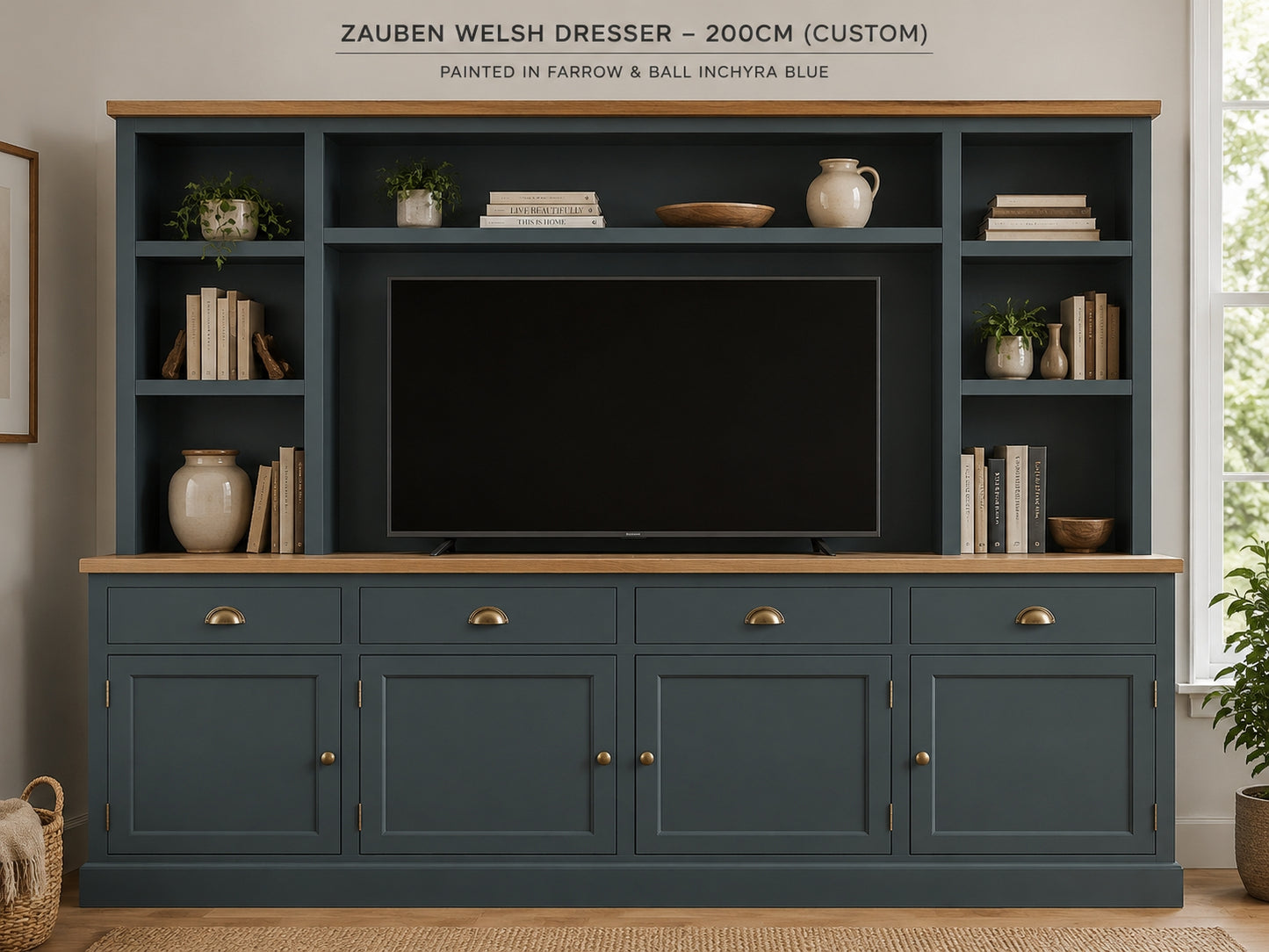 Zauben Farmhouse Welsh Dresser – Pictured Graphite Finish 200cm