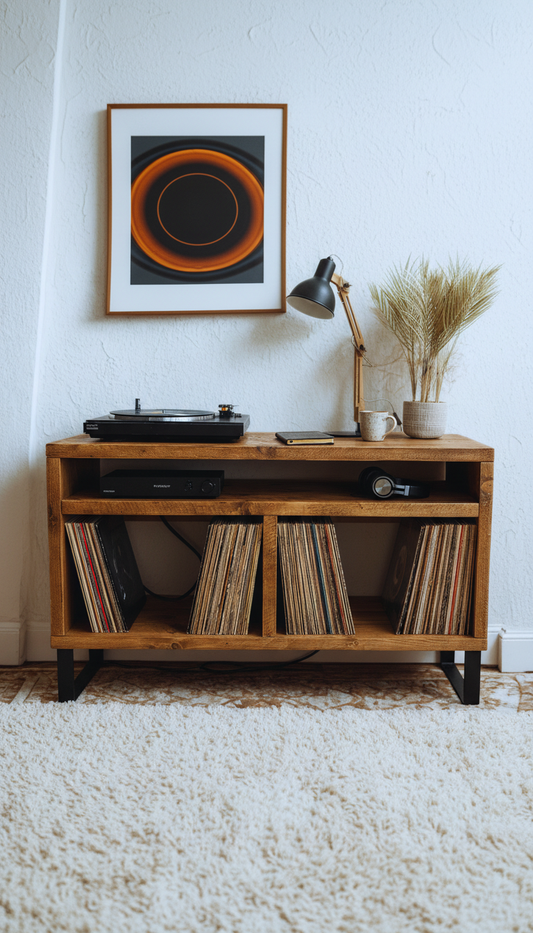 Grynberg - Vinyl Storage Cabinet with Amp Shelf