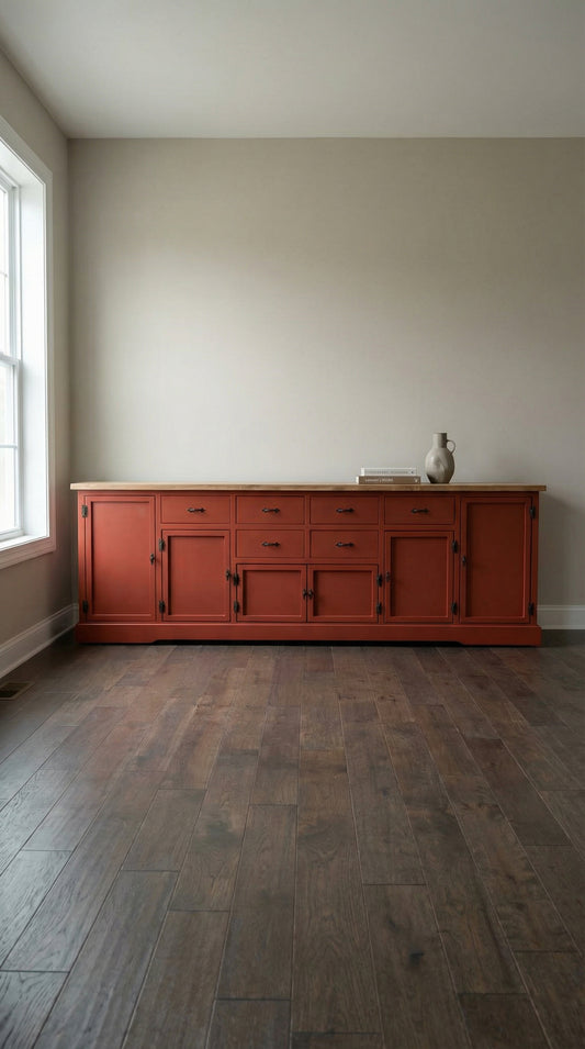 Rauffen Farmhouse Sideboard – Pictured Firebrick Red Finish